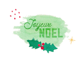 Joyeux No&euml;l aquarelle festive et v&eacute;g&eacute;tale
